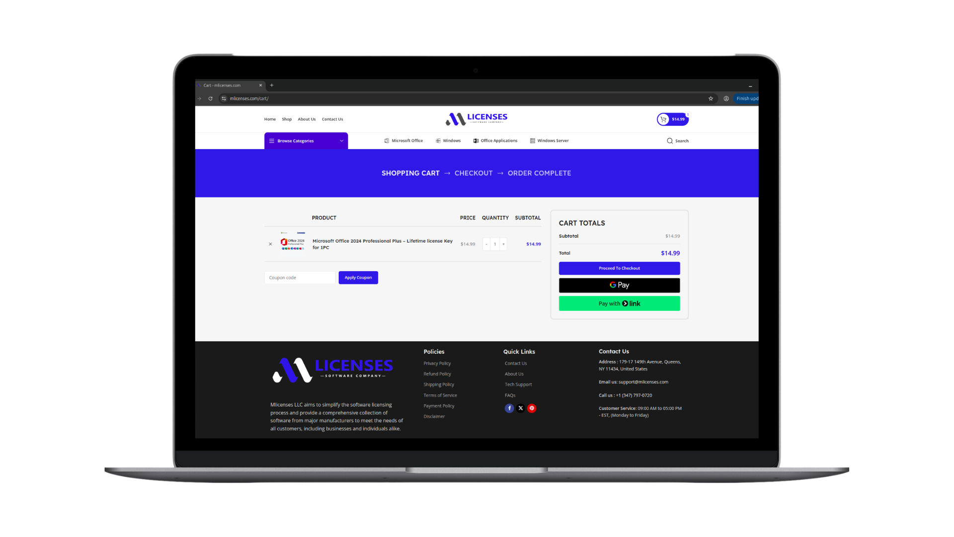 mlicenses cart page
